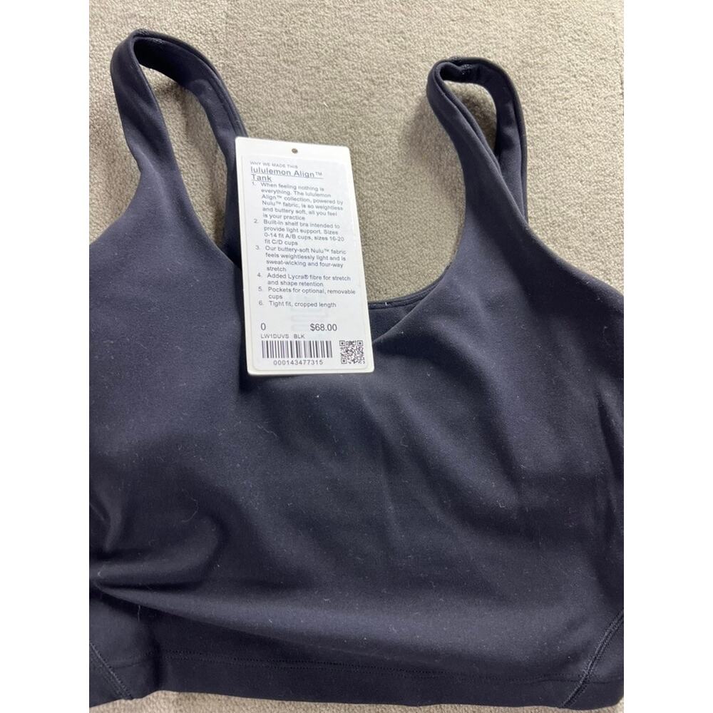 Lululemon Align Black Tank Top Size O